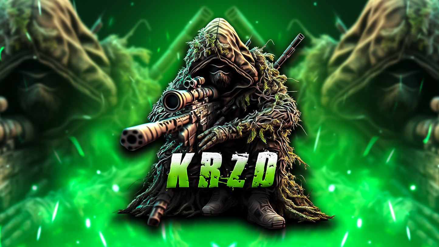 Ghillie Suit Sniper 3D Logo